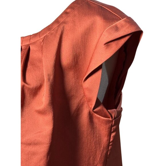 Liz Claiborne Womens S Brown Rust silk Satin Styles Sleeveless blouse shell - Picture 3 of 10